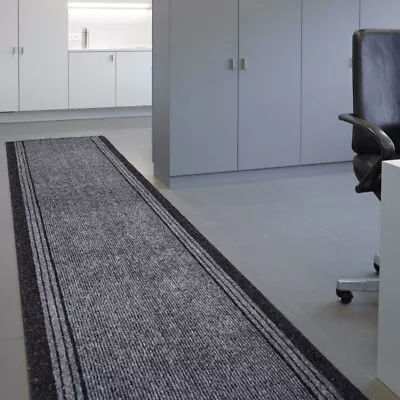 Anti Slip Hall Runner | Hard Wearing Office Mats | Grey Hallway Rug | 80cm Width • £3.50