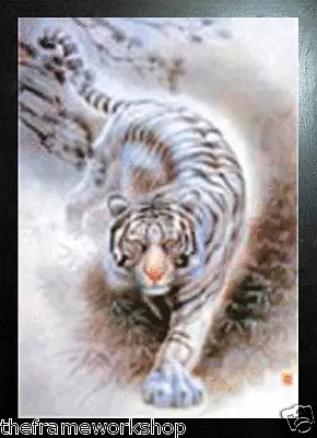 BLACK FRAMED TIGER / CHEETAH / WOLF+ EAGLE - 3D FLIP PICTURE 325mm X 425mm • £14.95