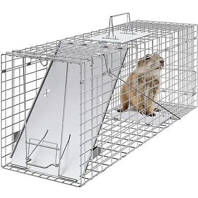 VEVOR Live Animal Cage Trap 31  X 10  X 12  Humane Cat Trap Cats Squirrels Mouse • $35.59