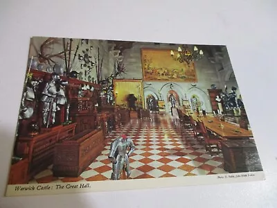 Vintage Souvenir Postcard WARICK CASTLE The Great Hall By John Hinde Ireland • $9.90