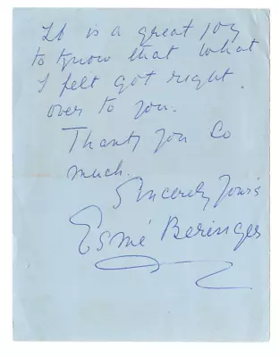 Esme Beringer 1875-1972 Signed Letter / Autographed Actress Macbeth • $38.99