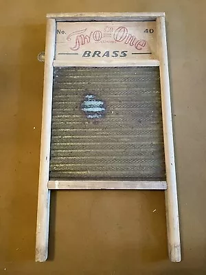 Vintage Brass Carolina Washboard Co. Raleigh NC Standard Family Size Washboard • $24.99