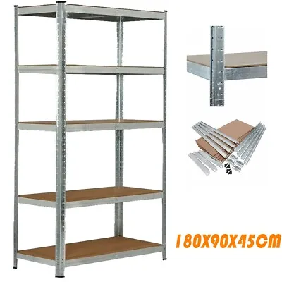 1.8M Heavy Duty Metal Galvanised Shelving Rack Unit 5 Tier Garage Storage Shelf. • £39.94