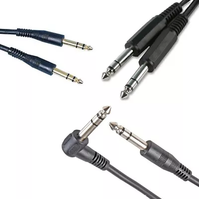 6.35mm Stereo Jack Plug Cable 1/4 Inch Jack To Jack Male To Male Audio Lead • £3.99