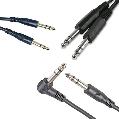 £4.99 • Buy 6.35mm Stereo Jack To Jack Audio Cable 1/4 Inch 6.3mm Lead 1m 1.5m 2m 3m 5m 10m