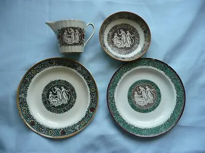 £30 • Buy Antique Ceramics Pearlware 4 Pieces In Classical Ladies Pattern.