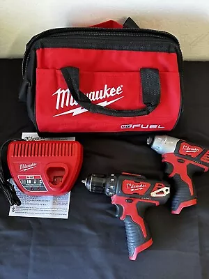 Milwaukee M12 2407-20 Drill & 2462-20 Impact Driver & Bag BARE TOOLS & BAG ONLY • $79.99