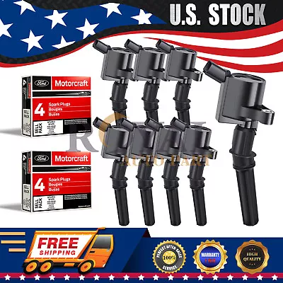 Set Of 8 Ignition Coil & Motorcraft Platinum Spark Plug For Ford F150 5.4L FD503 • $82
