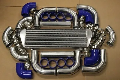 Blue Fimc Intercooler+turbo Piping Kit Coupler Clamps Eclipse 420a 4g64 4g63 Dsm • $194.21