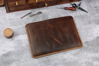 Vintage Distressed Leather Laptop Sleeve Case For Macbook Pro Air 13 15 12 Inch  • £42