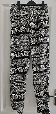 QED London Elephant Pattern Comfy Trousers Size Small • £5