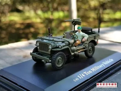 Brand New 1:43 Willys WWII Military Vehicle Alloy Car Model Collectible Ornament • $35.49