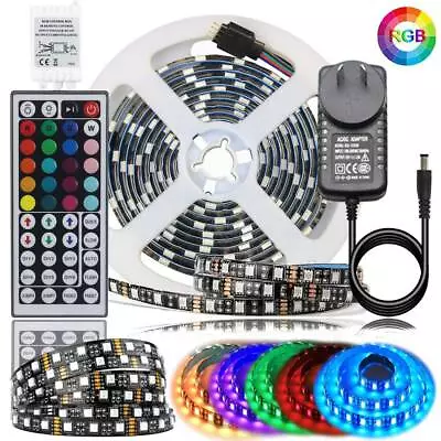 $98.65 • Buy 1-30M RGB LED Strip Lights IP65 Waterproof 5050 44Keys IR Controller Adapter 12V