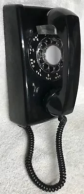 Vintage ITT Model A/B Model 554 Series BLACK Rotary Dial Wall Mount Telephone • $65.99