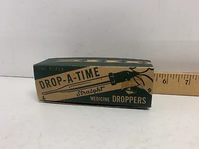 Vintage Owens Illinois Drop-a-time Medicine Droppers 2 Droppers Plus Box A009 • $6.95