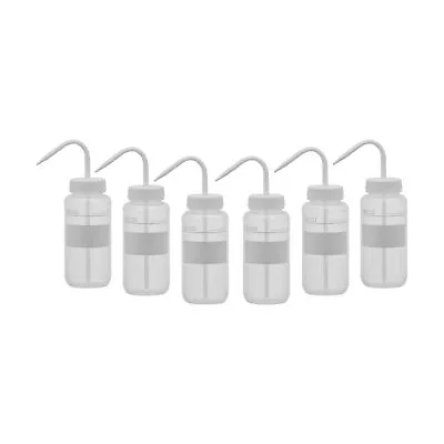 6PK Chemical Wash Bottle No Label 500ml - Wide Mouth LDPE - Eisco Labs • $26.99