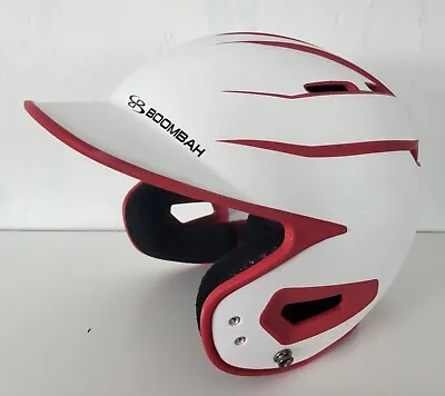 Boombah Baseball Softball Batting Helmet White Red Sleek Jr Junior Youth Size • $35