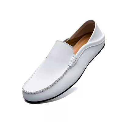 Loafers Mens Premium Genuine Leather Shoes Fashion Slip On Driving Shoes Casual • $22.98