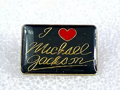 1” I Love Michael Jackson Pin Up Black Yellow Gold Lettering Collectors • $3.99