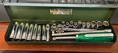 S-K Tools 1/4-in Dr Metric Shallow And Deep Socket Set 6 Point 21 Pieces USA • $169.95