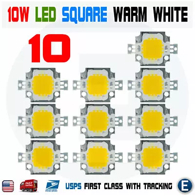 10PCS Square Panel LED 10W 9~10V 900mA Warm White 800LM 3000K~3500K SMD Beads • $2.21