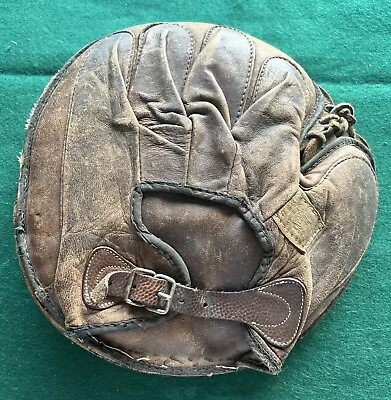 Vintage Antique Baseball Spalding Red Label Buckleback Catchers Mitt 1900’s • $44.99