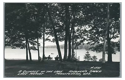 RPPC Glimpse Lake Koerner's Spider Lake Resort MANITOWISH WI Real Photo Postcard • $5.99