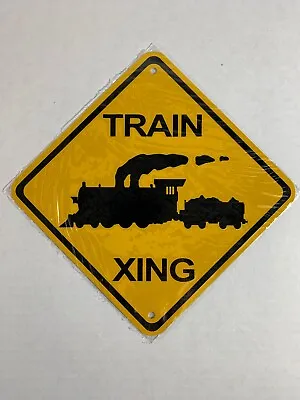 TRAIN Xing Crossing Metal Sign 6 X6  (NEW) RAILROAD Steam Engine Sign • $12.99