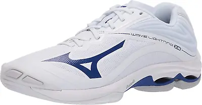 Mizuno Women's Wave Lightning Z6 Volleyball Shoe (White/Navy) • $64.95