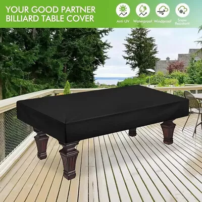 7' 8  Pool Table Cover Heavy Duty Billiard Table Covers  Waterproof Fitted Black • $29.89