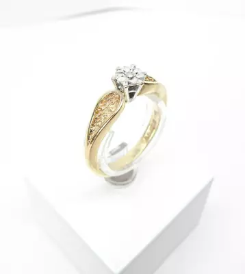 9ct Gold Diamond Ring Solitaire Single Hallmarked Size N With Gift Box • £128
