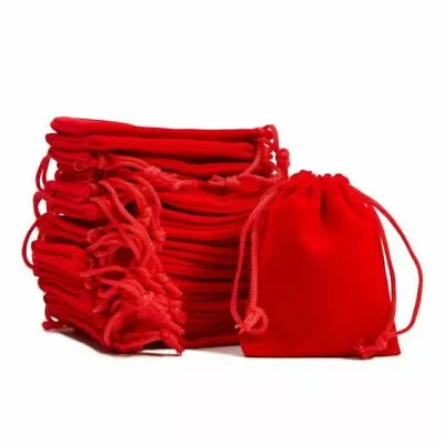 50 Pcs Jewelry Pouch Small Velvet Drawstring Gift Bags Storage For Wedding Party • $14.99