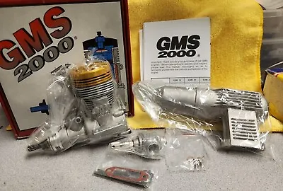 GMS 2000 .76 GOLD Head R/C Model Airplane Front Needle Valve Ring Engine W/Muffl • $184.99