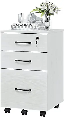 3 Drawer Wood Mobile File Cabinet Under Desk Storage Drawers Small File Cabinet • $110.99