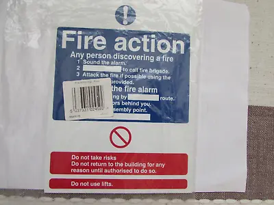 £3.99 • Buy Fire Action Notice Sign - 15 X 20 Cm Ideal Sized Fire Safety Signs,
