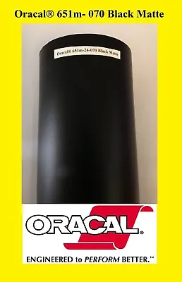   1 Roll 24  X 10yd ( 30 Feet) Black Matte Oracal 651  Vinyl Adhesive  Sign 070 • $38