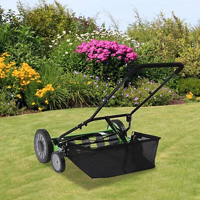 20  Manual Lawn Mower Hand Push Reel Walk-Behind Grass Catcher With 5 Blades USA • $149.15