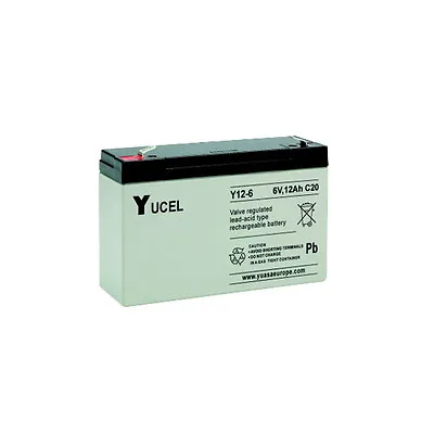 NP12-6 Yucell 12Ah 6v Valve Regulated Lead-Acid Battery Y12-6L • £25.13