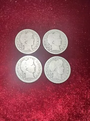 Set Lot Of 4 FOUR Date Visible Barber Quarters. • $27