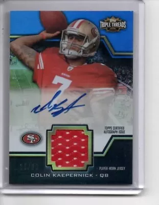 Colin Kaepernick 2011 Triple Threads Unity Auto Relic SP Rookie RC /90 • $50