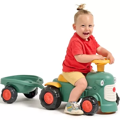 FALK Tractor Baby Maurice Green Vintage With Trailer From 1 Year • £74.28