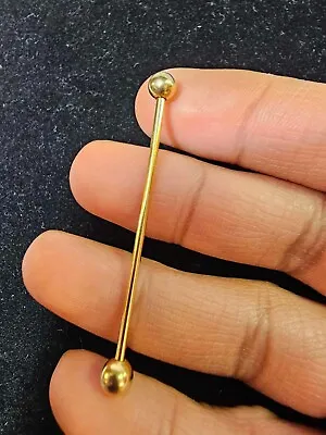 Vtg Goldtone STRAIGHT BARBELL BELLY RING PIERCING- B29 • $12