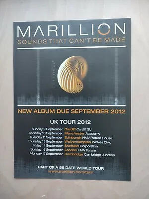 Marillion - UK Tour 2012 - Prog Rock MUSIC Magazine ADVERT 30 X 22 Cm • £4.75