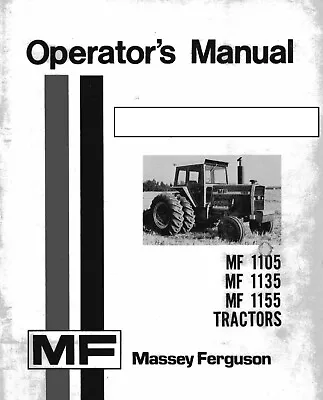 1105 1135 1155 Tractor Operator Maint Manual Fits Massey Ferguson MF • $18.79