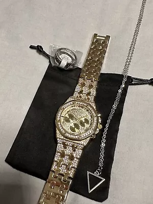 Mens Designer Bling Watch Luxury Gold Diamond Iced Ice Out + Free Extra Gifts • £55