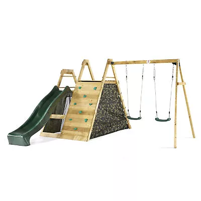 £899 • Buy Plumplay Climbing Frame Kids Child W/Swings & Rock Wall Wooden Frame Pyramid