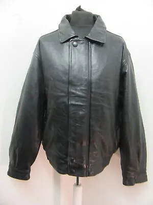 Vintage Eddie Bauer Leather Bomber Jacket Size Xl + big & Tall Vgc • $122.08