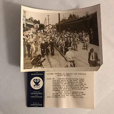 Press Photo Photograph US Marines Mobalized For Cuba 1933 Underwood & Underwood • $74.99