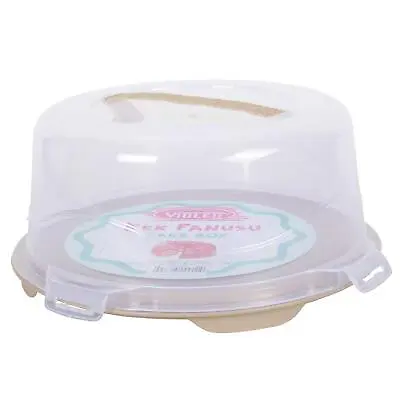 Dunya Plastic Cake Carrier. Clear Round Or Rectangular Box Lockable Lid Cover... • £13.95