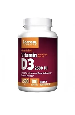 Vitamin D3 Cholecalciferol 2500 IU 100 Softgels - Jarrow Formulas • £16.49